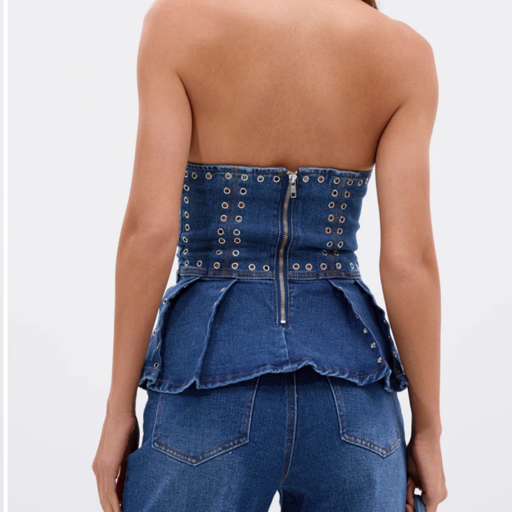 New Akira SOFIA DENIM CORSET WITH GROMMET - Picture 4 of 15